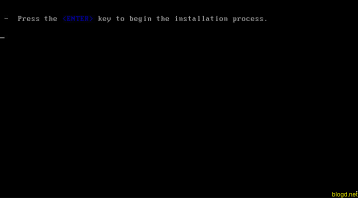 Press the Enter key to begin the installation process